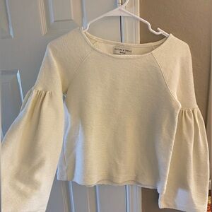 Madewell Texture & Thread Shirred-Sleeve Top Cream/ XXS